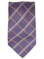 Load image into Gallery viewer, Men&#39;s Silk Woven Wedding Neck Tie Collection Neck Tie TheDapperTie Purple, White And Yellow Checks Regular 
