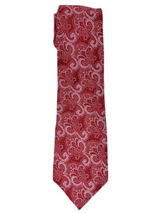Men's Silk Woven Wedding Neck Tie Collection Neck Tie TheDapperTie Red And White Paisley Regular 