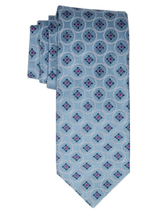 Men's Silk Woven Wedding Neck Tie Collection Neck Tie TheDapperTie Blue Geometric 1 Regular 