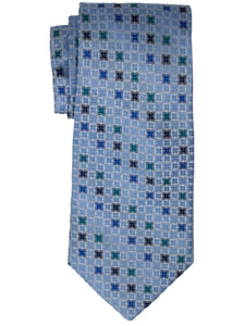 Men's Silk Woven Wedding Neck Tie Collection Neck Tie TheDapperTie Blue Geometric 2 Regular 