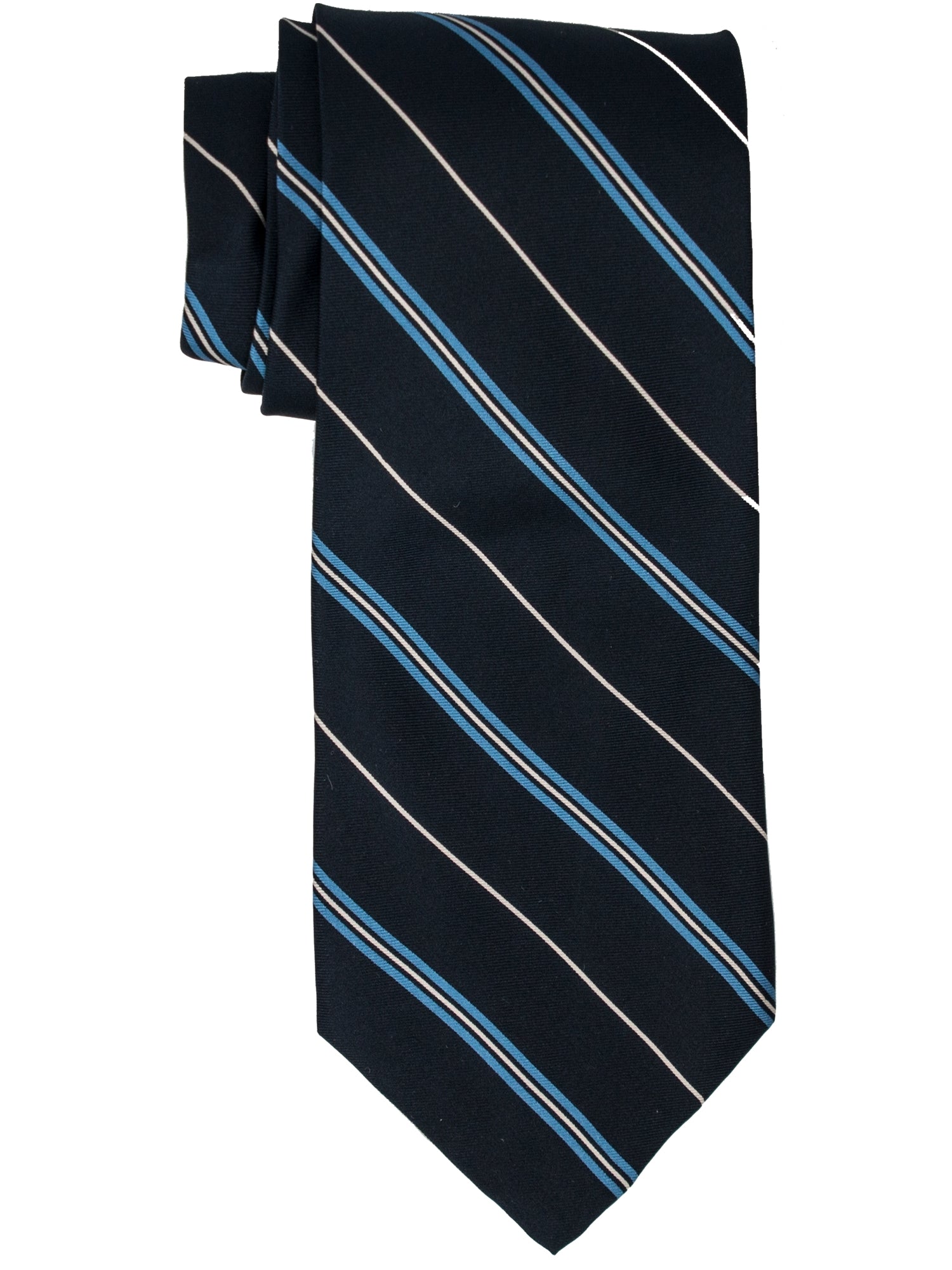 Men's Silk Woven Wedding Neck Tie Collection Neck Tie TheDapperTie Navy And White Stripes Regular 