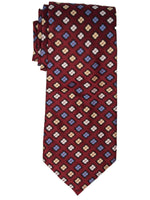 Load image into Gallery viewer, Men&#39;s Silk Woven Wedding Neck Tie Collection Neck Tie TheDapperTie Burgundy, Blue And Yellow Geometric Regular 
