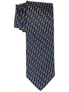 Men's Silk Woven Wedding Neck Tie Collection Neck Tie TheDapperTie Navy Blue And Yellow Geometric Regular 