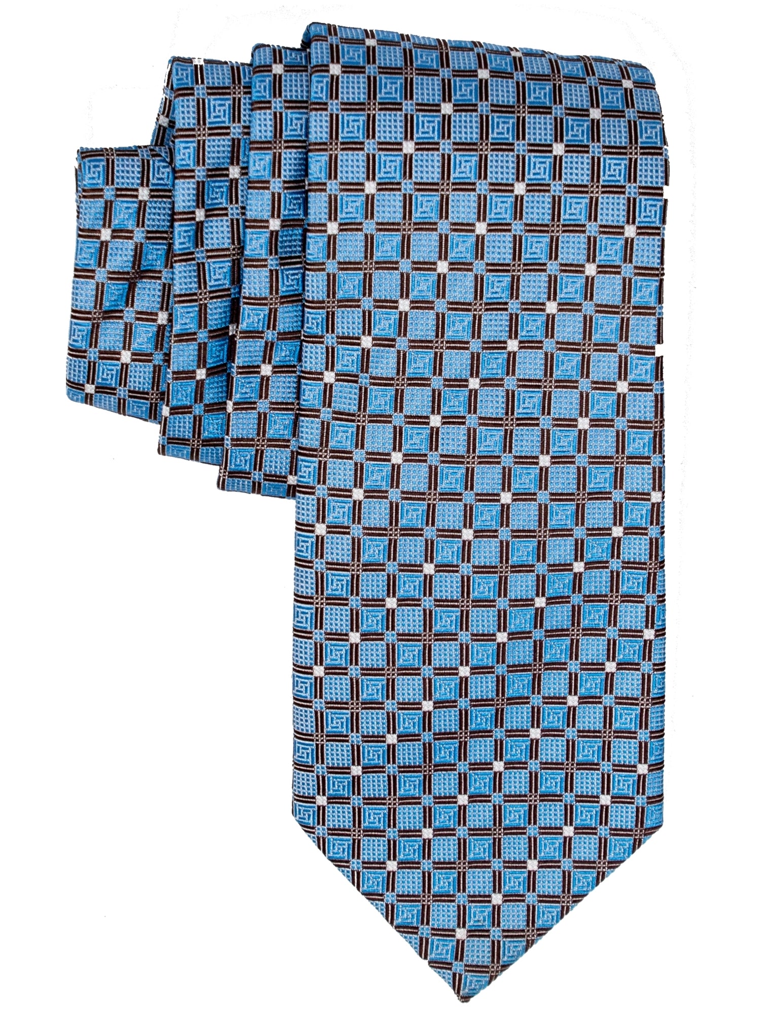 Men's Silk Woven Wedding Neck Tie Collection Neck Tie TheDapperTie Blue, White And Black Geometric Regular 