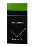 Load image into Gallery viewer, TheDapperTie - Men&#39;s Solid Color Satin Flat Double Toned Pre Folded Pocket Square on Card Prefolded Pocket Squares TheDapperTie Apple Green Regular 
