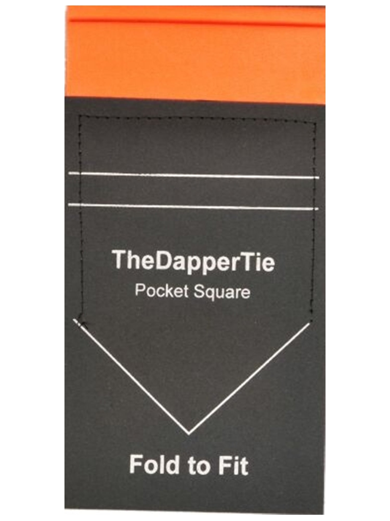 TheDapperTie - Men's Solid Color Satin Flat Double Toned Pre Folded Pocket Square on Card Prefolded Pocket Squares TheDapperTie Neon Orange Regular 