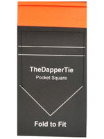 Load image into Gallery viewer, TheDapperTie - Men&#39;s Solid Color Satin Flat Double Toned Pre Folded Pocket Square on Card Prefolded Pocket Squares TheDapperTie Neon Orange Regular 
