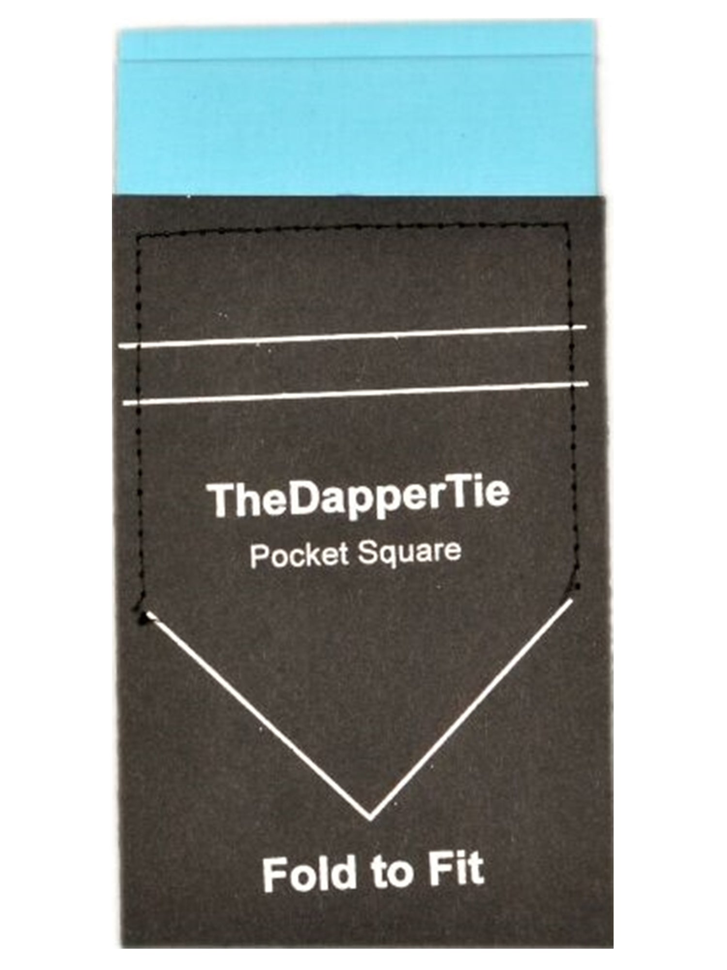 TheDapperTie - Men's Cotton Flat Double Toned Pre Folded Pocket Square on Card Prefolded Pocket Squares TheDapperTie Light Blue Regular 