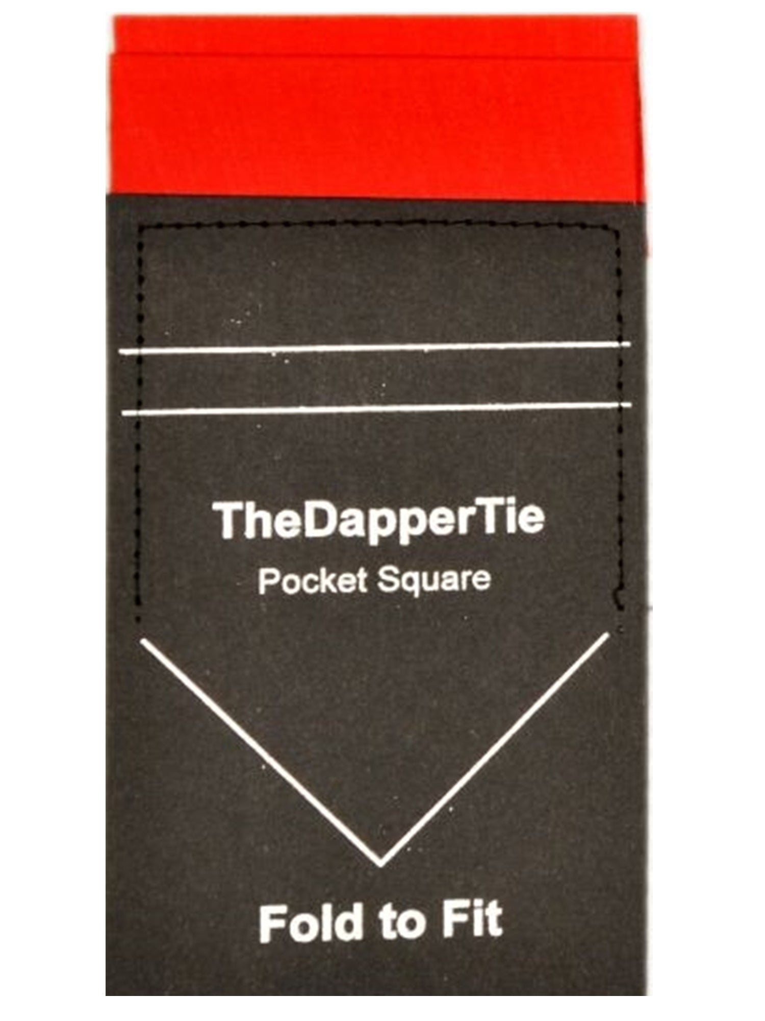 TheDapperTie - Men's Cotton Flat Double Toned Pre Folded Pocket Square on Card Prefolded Pocket Squares TheDapperTie Red Regular 