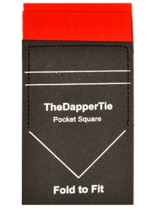 TheDapperTie - Men's Cotton Flat Double Toned Pre Folded Pocket Square on Card Prefolded Pocket Squares TheDapperTie Red Regular 
