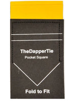 Load image into Gallery viewer, TheDapperTie - Men&#39;s Solid Color Satin Flat Double Toned Pre Folded Pocket Square on Card Prefolded Pocket Squares TheDapperTie Yellow Regular 
