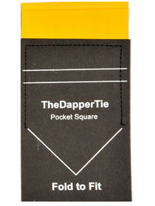 TheDapperTie - Men's Solid Color Satin Flat Double Toned Pre Folded Pocket Square on Card Prefolded Pocket Squares TheDapperTie Yellow Regular 