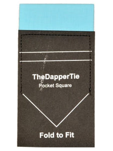 TheDapperTie - Men's Cotton Flat Pre Folded Pocket Square on Card Prefolded Pocket Squares TheDapperTie Light Blue Regular 