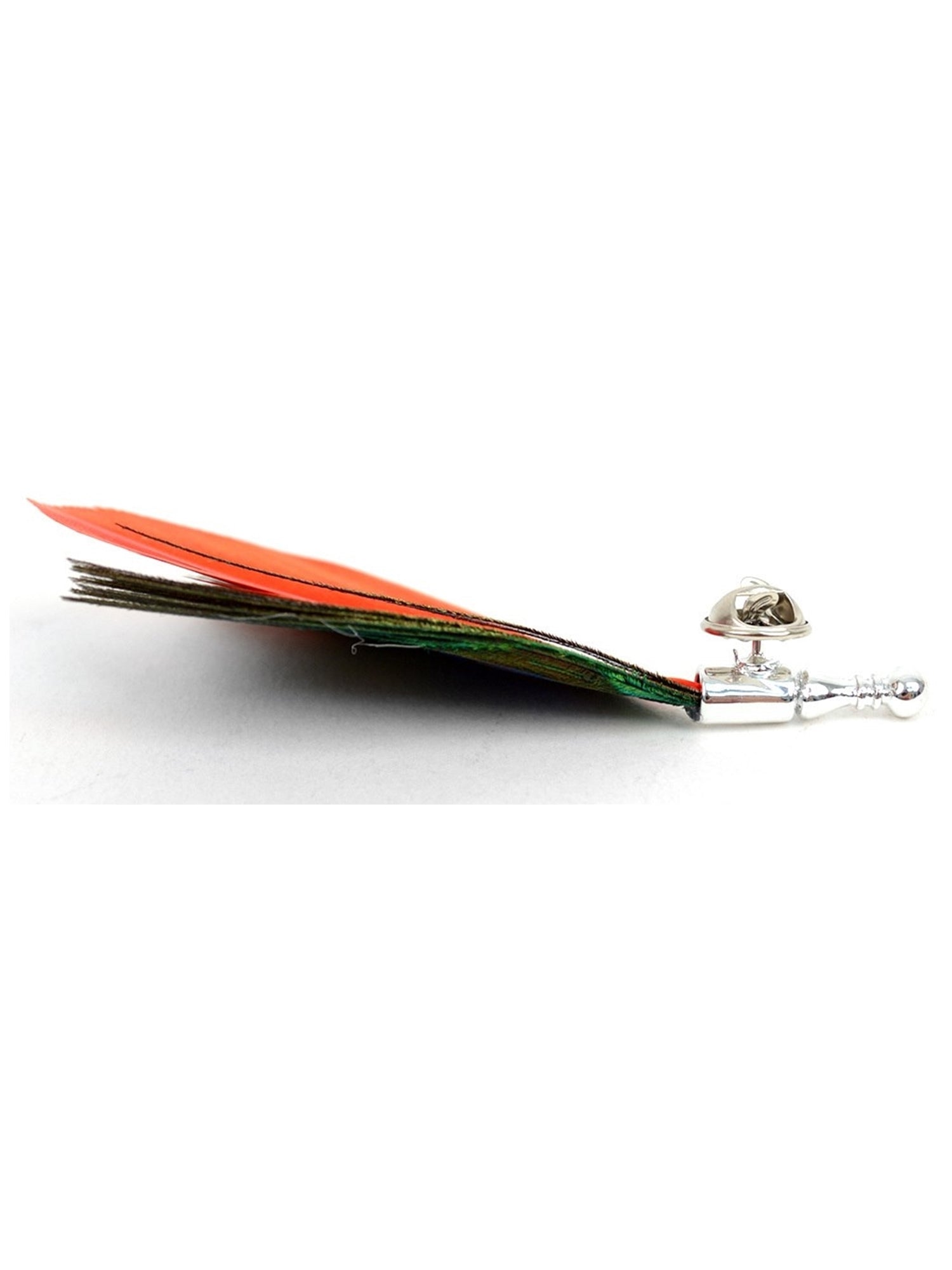 Men's Peacock Feather Lapel Pin with Clutch Back Lapel Pin Umo Lorenzo   