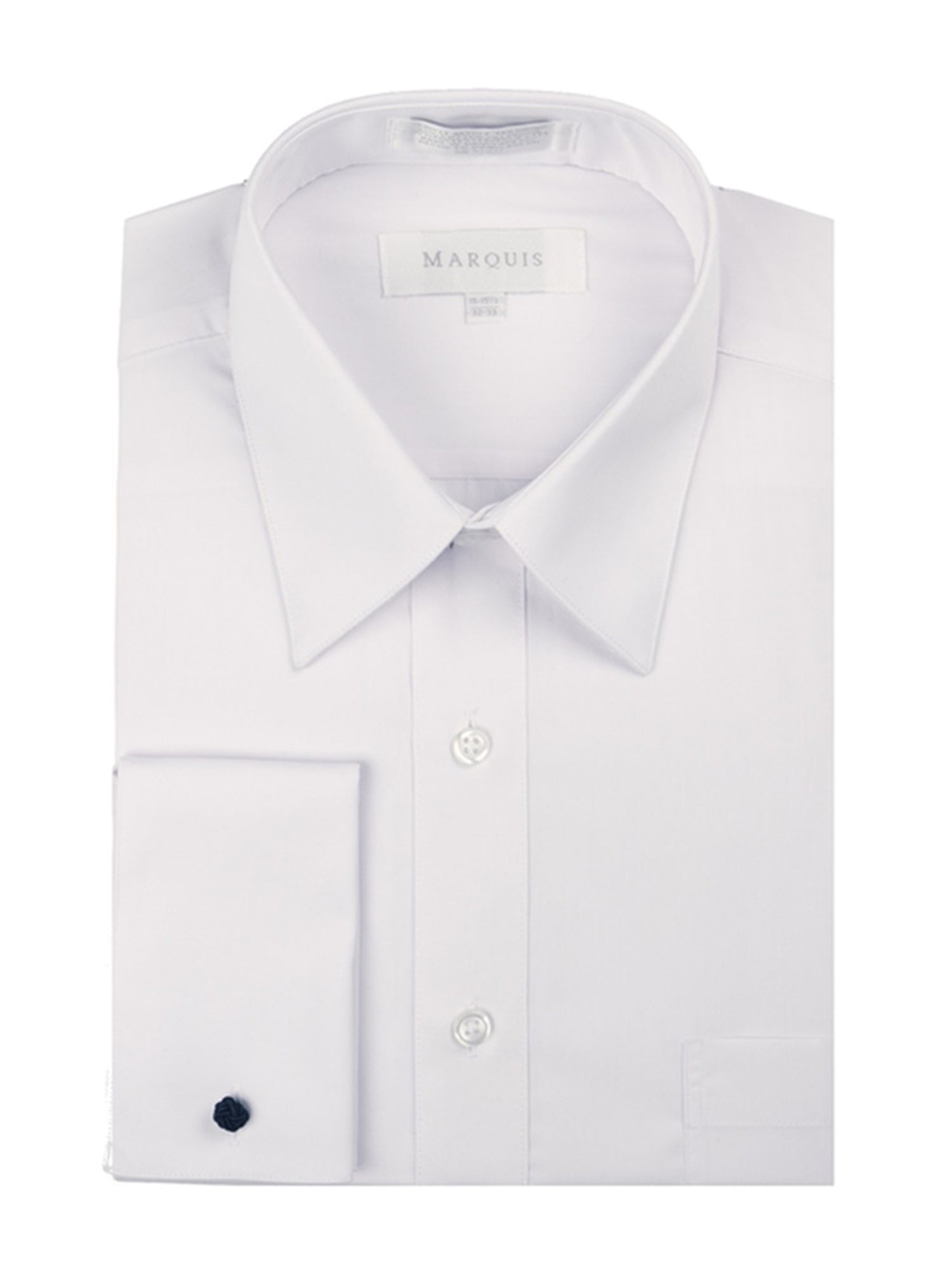 Marquis Men's Slim Fit French Cuff Dress Shirt - Cufflinks Included French Cuff Dress Shirt Marquis White 14.5 Neck 32/33 Sleeve 