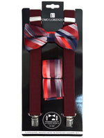 Load image into Gallery viewer, Men&#39;s 3 PC Clip-on Suspenders, Bow Tie &amp; Hanky Sets Men&#39;s Solid Color Bow Tie TheDapperTie   
