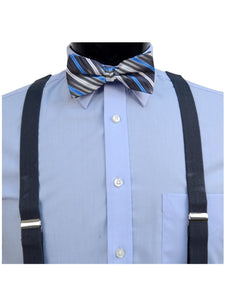 Men's Charcoal 3 PC Clip-on Suspenders, Bow Tie & Hanky Sets Men's Solid Color Bow Tie TheDapperTie   