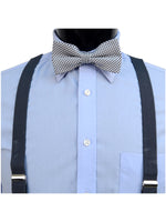 Load image into Gallery viewer, Men&#39;s Charcoal 3 PC Clip-on Suspenders, Bow Tie &amp; Hanky Sets Men&#39;s Solid Color Bow Tie TheDapperTie   
