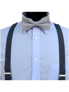 Men's Charcoal 3 PC Clip-on Suspenders, Bow Tie & Hanky Sets Men's Solid Color Bow Tie TheDapperTie   