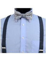 Load image into Gallery viewer, Men&#39;s Charcoal 3 PC Clip-on Suspenders, Bow Tie &amp; Hanky Sets Men&#39;s Solid Color Bow Tie TheDapperTie   
