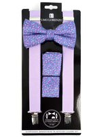 Load image into Gallery viewer, Men&#39;s Purple 3 PC Clip-on Suspenders, Bow Tie &amp; Hanky Sets Men&#39;s Solid Color Bow Tie TheDapperTie Lavender # 1 Regular 
