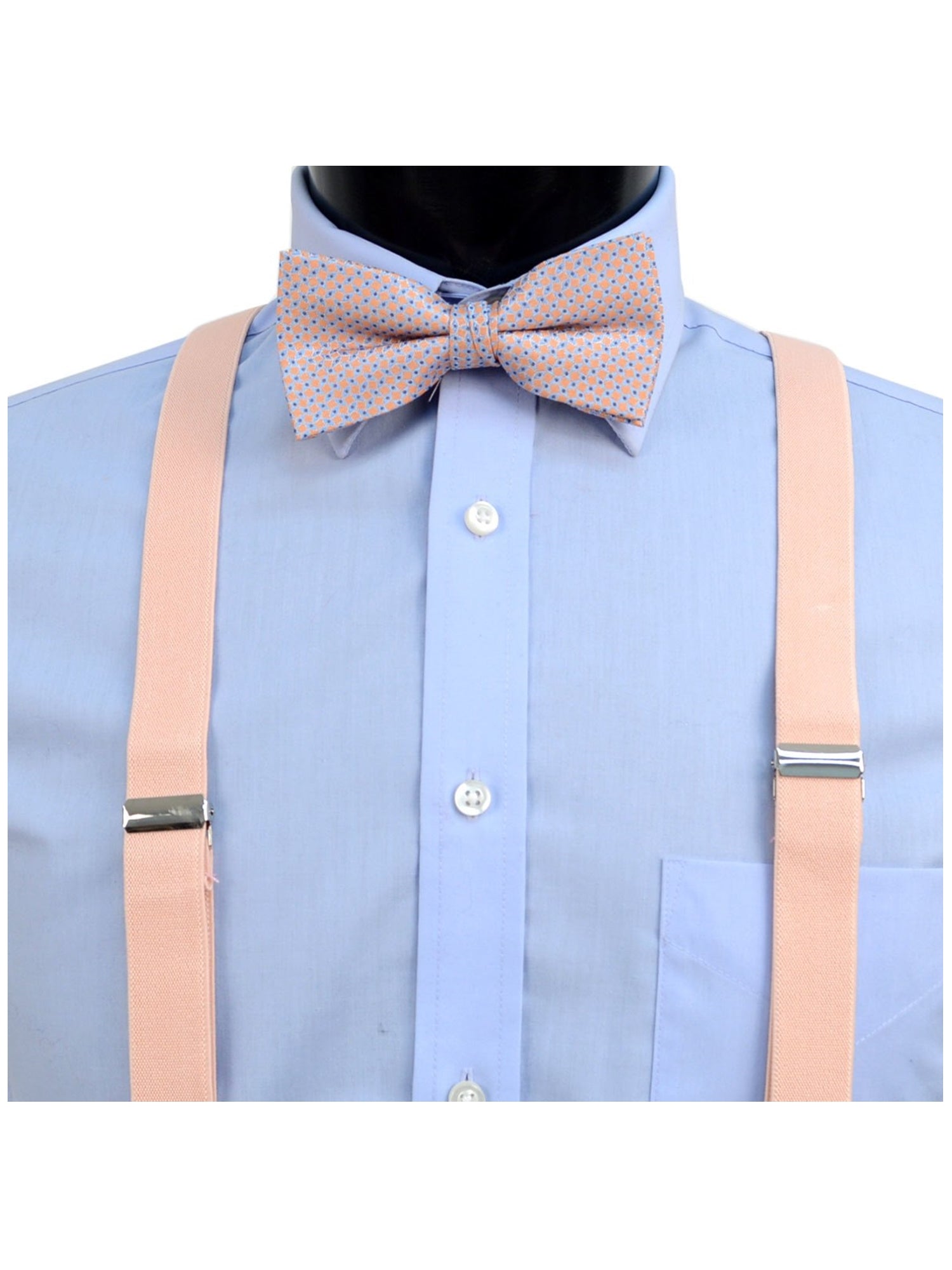 Men's 3 PC Clip-on Suspenders, Bow Tie & Hanky Sets Men's Solid Color Bow Tie TheDapperTie   