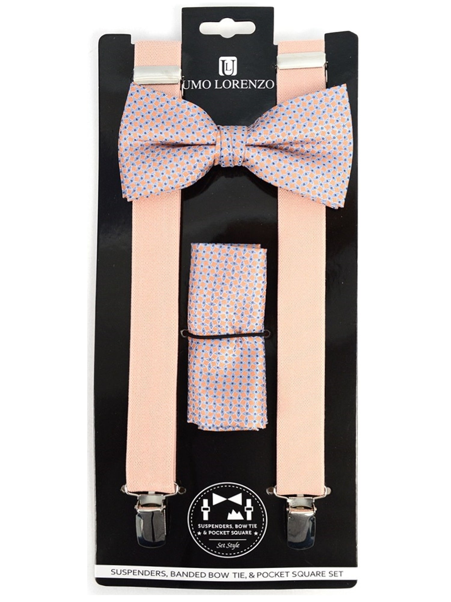 Men's 3 PC Clip-on Suspenders, Bow Tie & Hanky Sets Men's Solid Color Bow Tie TheDapperTie   