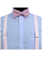 Load image into Gallery viewer, Men&#39;s Fuchsia 3 PC Clip-on Suspenders, Bow Tie &amp; Hanky Sets Men&#39;s Solid Color Bow Tie TheDapperTie   
