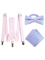 Load image into Gallery viewer, Men&#39;s Fuchsia 3 PC Clip-on Suspenders, Bow Tie &amp; Hanky Sets Men&#39;s Solid Color Bow Tie TheDapperTie Pink # 2 Regular 

