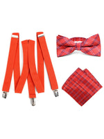 Load image into Gallery viewer, Men&#39;s 3 PC Clip-on Suspenders, Bow Tie &amp; Hanky Sets Men&#39;s Solid Color Bow Tie TheDapperTie   
