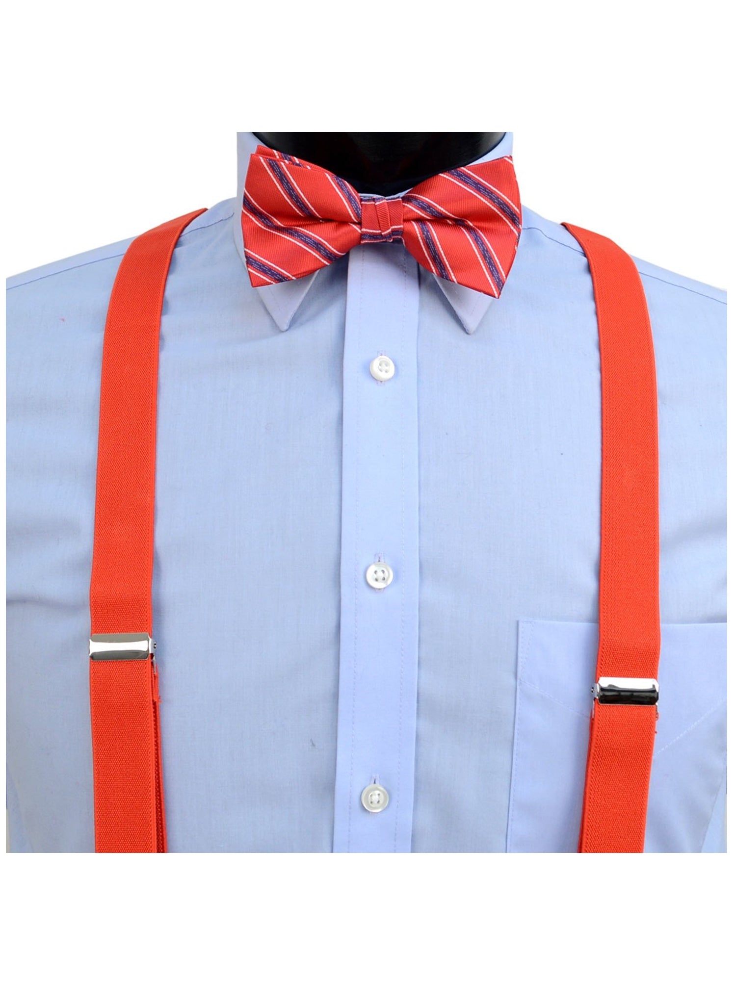 Men's 3 PC Clip-on Suspenders, Bow Tie & Hanky Sets Men's Solid Color Bow Tie TheDapperTie   