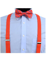 Load image into Gallery viewer, Men&#39;s 3 PC Clip-on Suspenders, Bow Tie &amp; Hanky Sets Men&#39;s Solid Color Bow Tie TheDapperTie   
