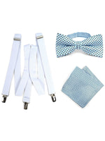 Load image into Gallery viewer, Men&#39;s 3 PC Clip-on Suspenders, Bow Tie &amp; Hanky Sets Men&#39;s Solid Color Bow Tie TheDapperTie   
