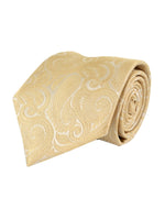 Load image into Gallery viewer, Men&#39;s Paisley Microfiber Poly Woven Wedding Neck Tie Neck Tie TheDapperTie Taupe Regular 
