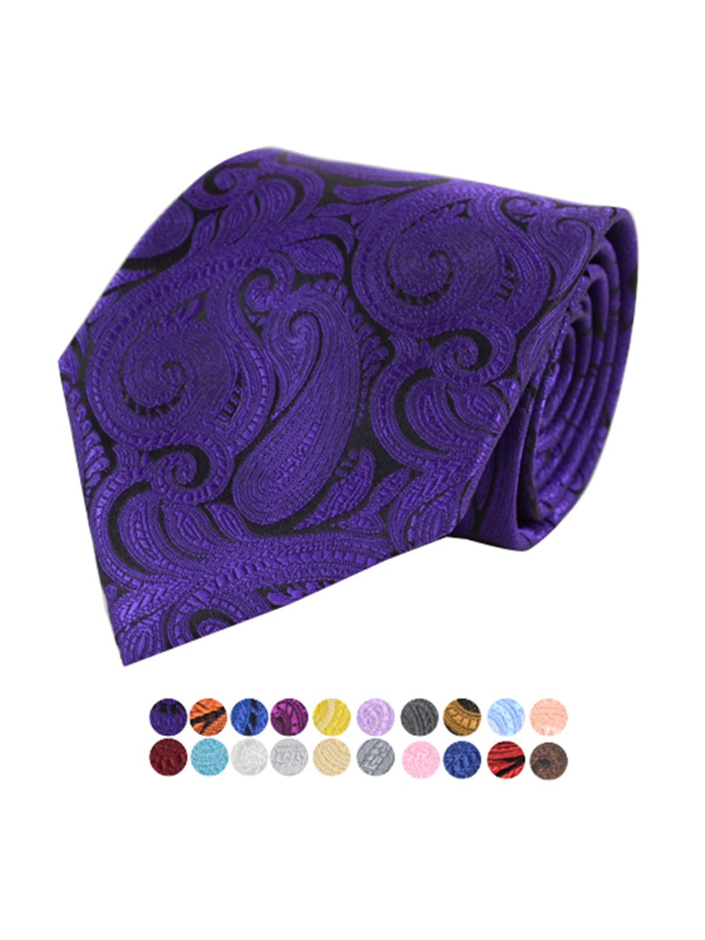 Men's Paisley Microfiber Poly Woven Wedding Neck Tie Neck Tie TheDapperTie   