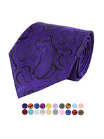 Load image into Gallery viewer, Men&#39;s Paisley Microfiber Poly Woven Wedding Neck Tie Neck Tie TheDapperTie   

