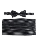 Load image into Gallery viewer, Men&#39;s Dotted Matching Adjustable Cummerbund and Bow tie Set Men&#39;s Solid Color Bow Tie TheDapperTie   
