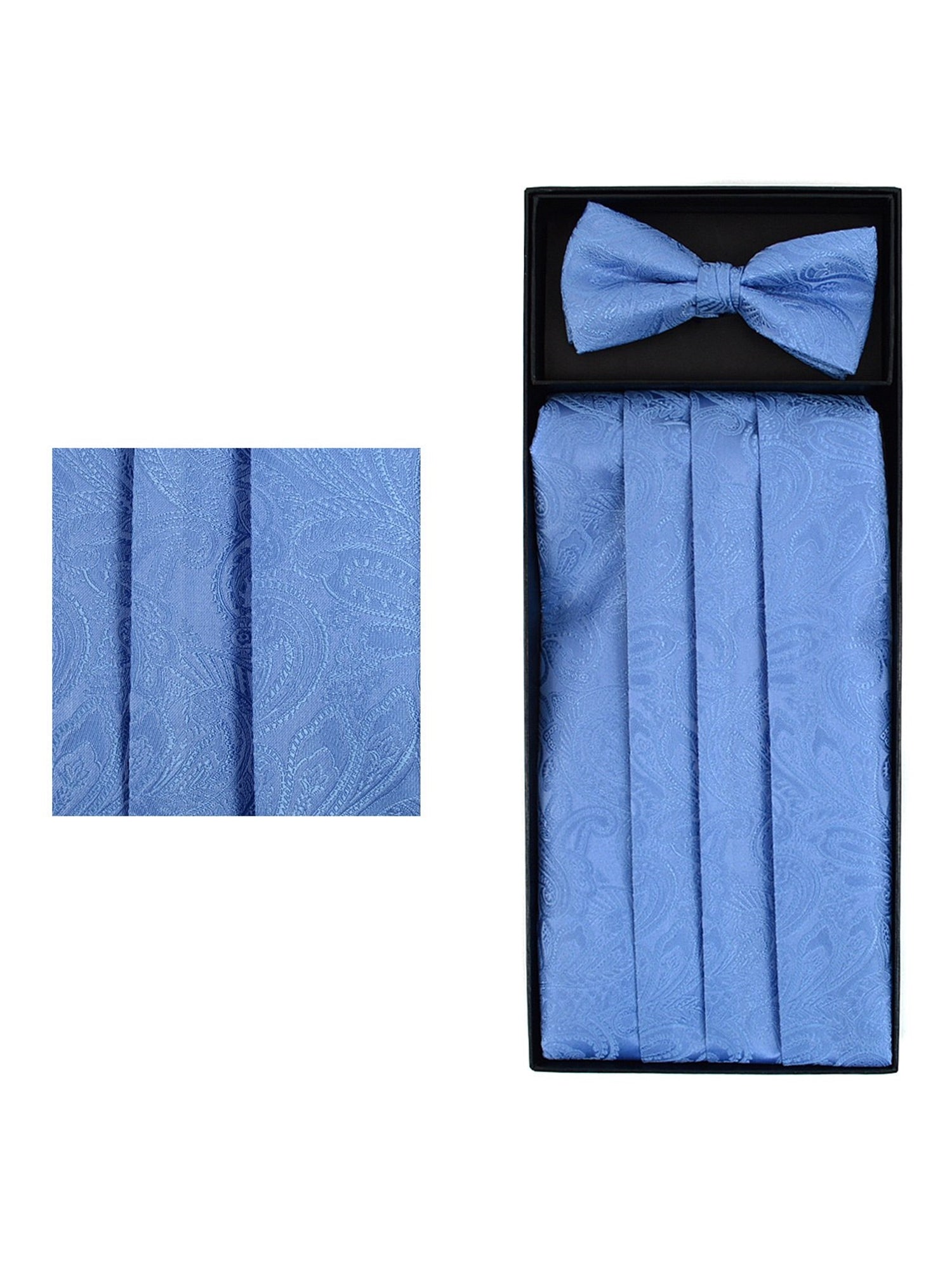 Men's Paisley Matching Adjustable Cummerbund and Bow tie Set Men's Solid Color Bow Tie TheDapperTie Turquoise Regular 