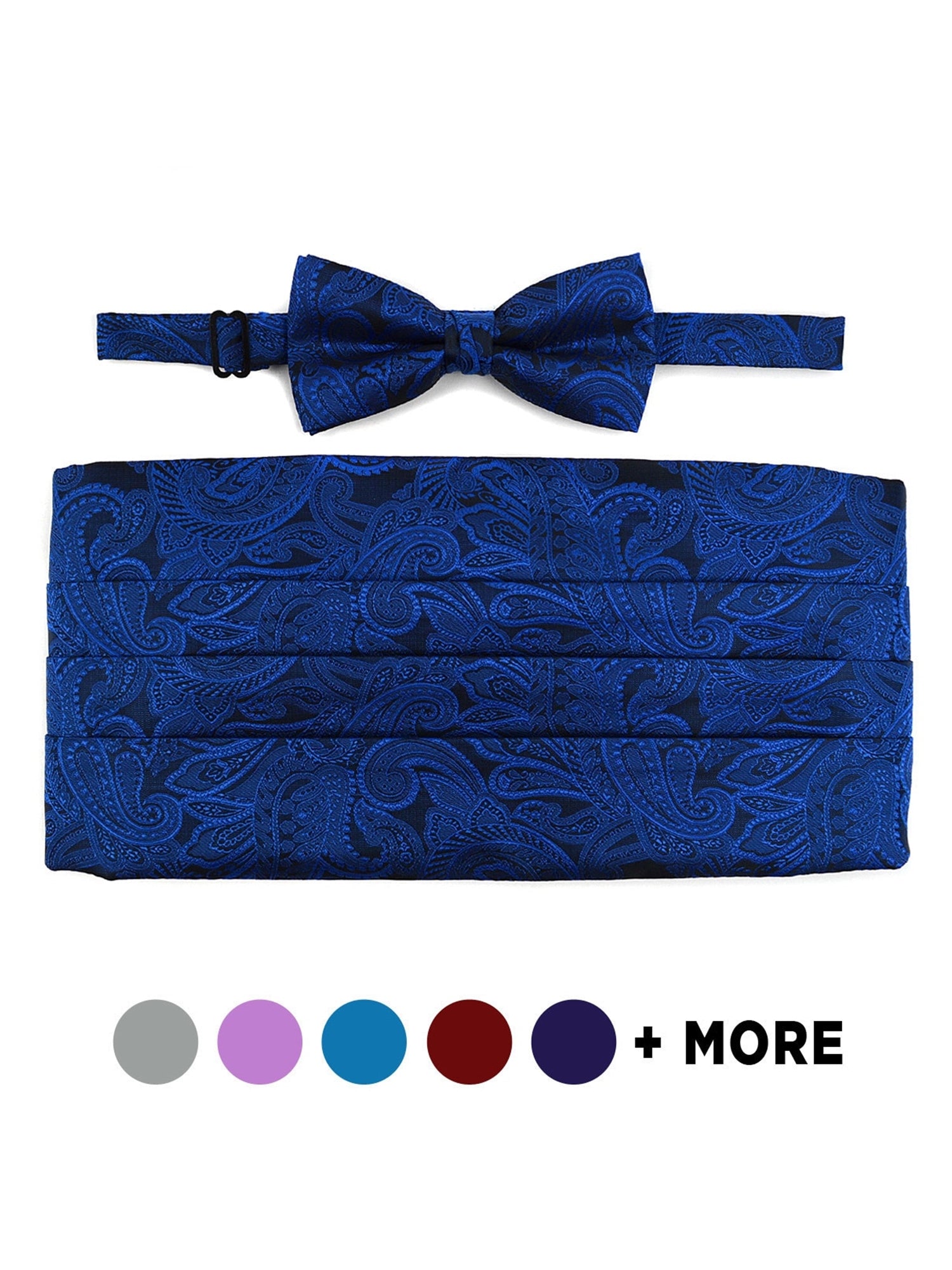 Men's Paisley Matching Adjustable Cummerbund and Bow tie Set Men's Solid Color Bow Tie TheDapperTie   