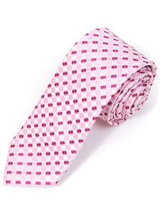 Men's Pink 2.5" Slim Microfiber Woven Slim Tie MPWS75 Neck Tie TheDapperTie Pink Regular 