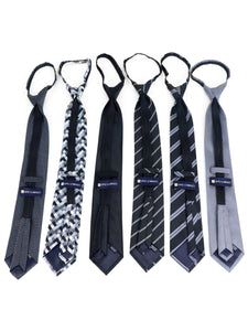 Men's 6 Pc Microfiber Classic Zipper Pre-Tied Neck Ties Neck Tie TheDapperTie   