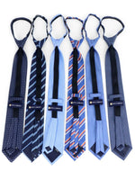 Load image into Gallery viewer, Men&#39;s 6 Pc Microfiber Classic Zipper Pre-Tied Neck Ties Neck Tie TheDapperTie   
