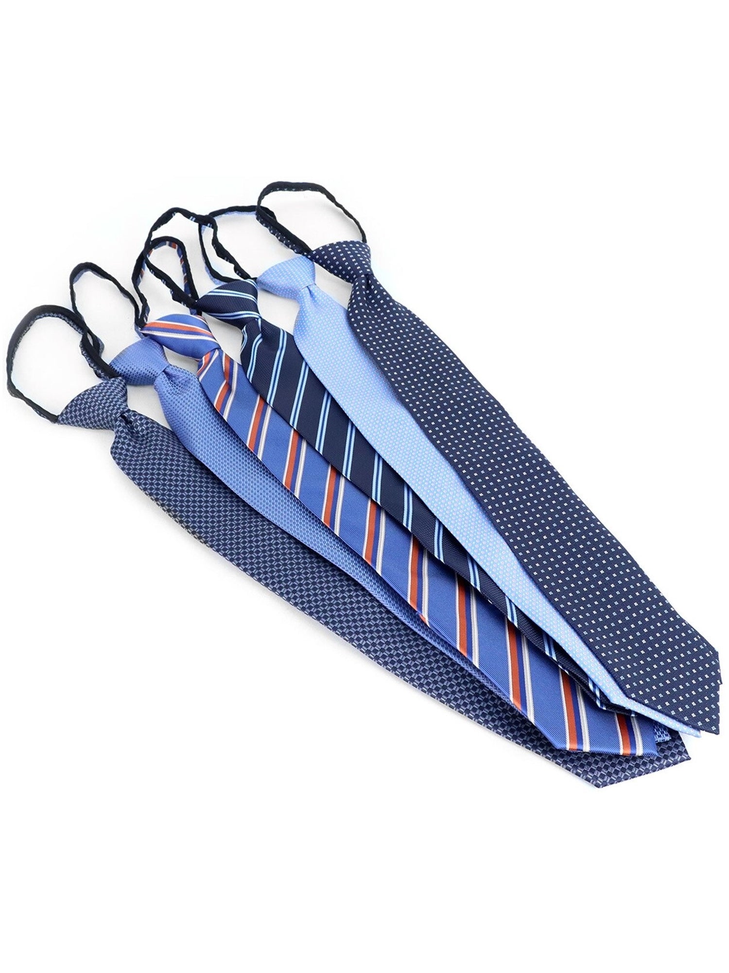 Men's 6 Pc Microfiber Classic Zipper Pre-Tied Neck Ties Neck Tie TheDapperTie   