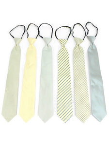 Men's 6 Pc Microfiber Classic Zipper Pre-Tied Neck Ties Neck Tie TheDapperTie Yellow Regular 