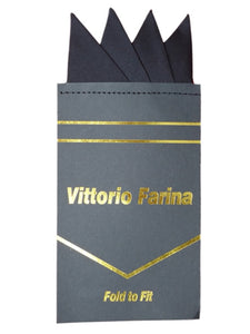 Men's Solid Color 4 Point Pre Folded Silk Pocket Squares on Card Prefolded Pocket Squares TheDapperTie Black Regular 