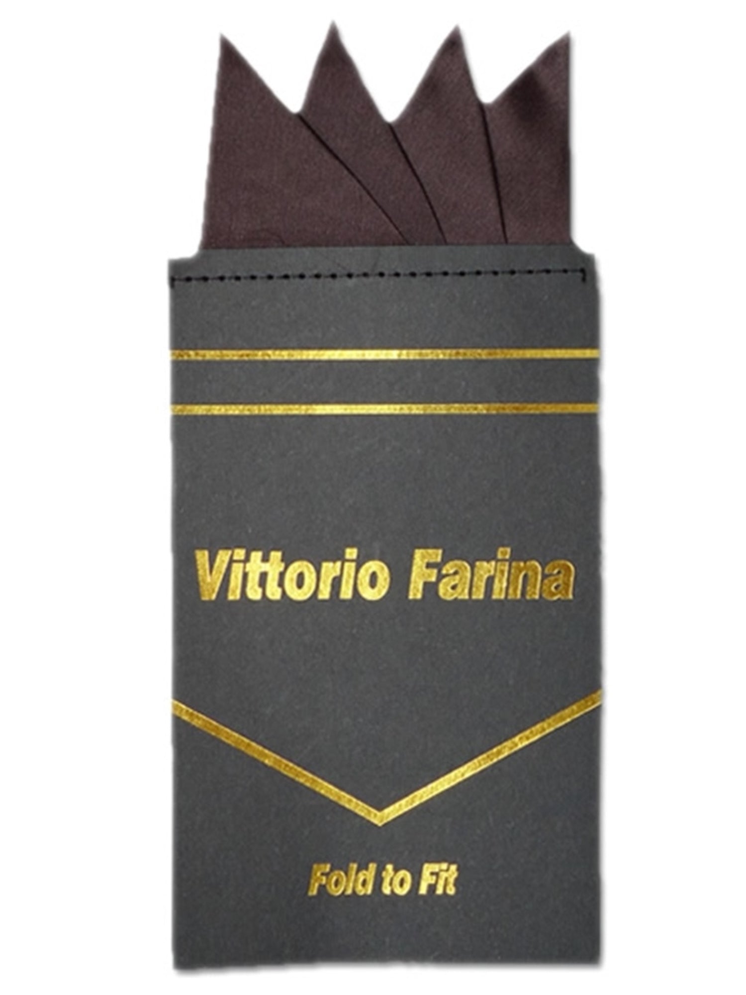 Men's Solid Color 4 Point Pre Folded Silk Pocket Squares on Card Prefolded Pocket Squares TheDapperTie Brown Regular 