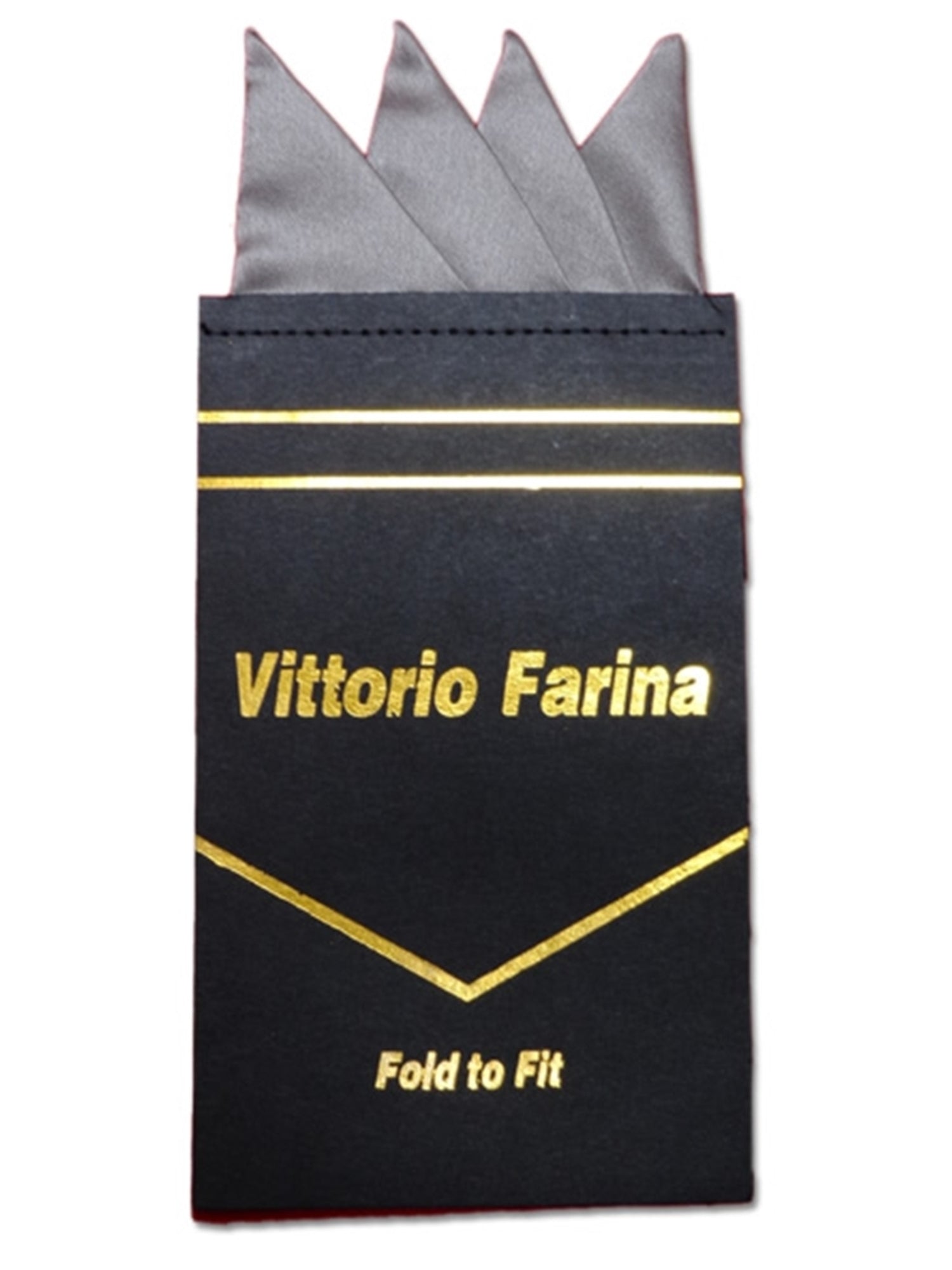 Men's Solid Color 4 Point Pre Folded Silk Pocket Squares on Card Prefolded Pocket Squares TheDapperTie Charcoal Regular 