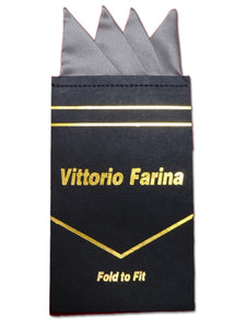 Men's Solid Color 4 Point Pre Folded Silk Pocket Squares on Card Prefolded Pocket Squares TheDapperTie Charcoal Regular 