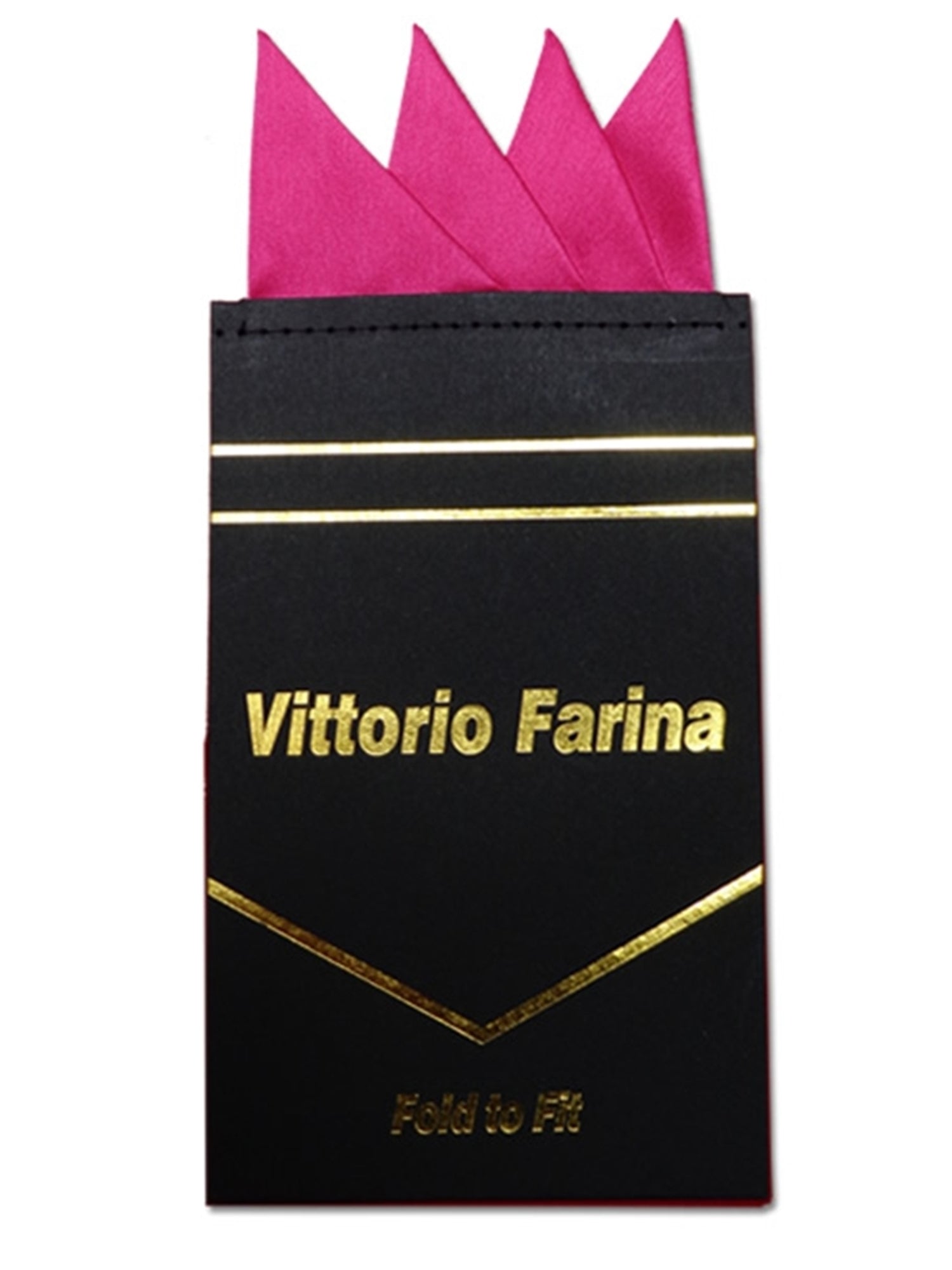 Men's Solid Color 4 Point Pre Folded Silk Pocket Squares on Card Prefolded Pocket Squares TheDapperTie Hot Pink Regular 