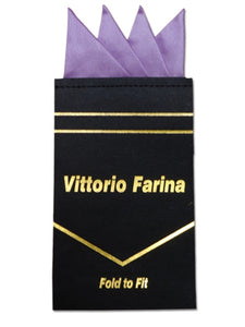 Men's Solid Color 4 Point Pre Folded Silk Pocket Squares on Card Prefolded Pocket Squares TheDapperTie Lavender Regular 